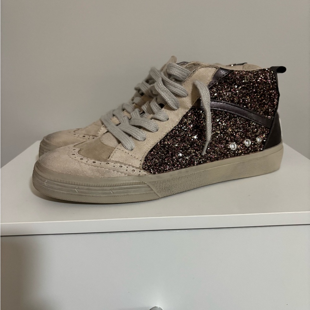 Shu Shop Women's Glitter High-Top Sneakers